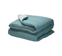 PIKOLIN Couette 180 x 220 cm 300 g Tempérée en Fibre Ecolofil pour Lit 1 Personne - Couette Réversible Toucher Plume, Lavable, Douce et Respirante - Bicolore Verte