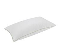Pikolin Home - Oreiller de qualité supérieure en Duvet 70% avec Double taie en Coton Anti-acariens, liseré Vert et fermeté Moyenne