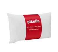 PIKOLIN - Oreiller Plumes et Duvet 70x40 cm | Fermeté Moyenne, Double Housse Coton Égyptien | Doux et Respirant, Haute Durabilité, 100% Coton | Profitez d'un repos, Certifié OEKO-TEX