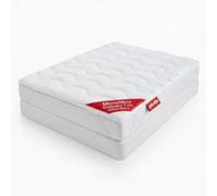 PIKOLIN - Surmatelas King Size 140x190 cm | Microfibre 3 cm d'épaisseur, Housse de Matelas Extra Douce | Respirante et Lavable, Confort Hôtelier | Idéal Peaux Sensibles et Allergies, Modèle Sakai