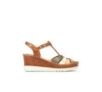 Pikolinos Aguadulce Sandales Compensées Femme | Cuir |Ultra-léger | Marron