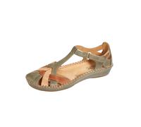 PIKOLINOS Ballerines à lanières beige / marron / vert, Taille 38