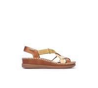 Pikolinos Cadaques Sandales Compensées Femme | Cuir | Marron Clair