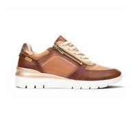 Pikolinos Cantabria Chaussures Baskets Femme Cuir Beige Tan Lacets Zip
