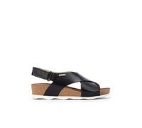 Pikolinos Mahon Sandales Compensées Femme | en Cuir | Ultra-léger | Noir