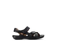 Pikolinos Sandales plates Tarifa en cuir pour homme Noir