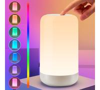 PIKOY Rechargeable Lamp, 10 Brightness Touch Lamp & 16 Colors RGB Lamp Mood Light, Portable Small Lamp, Rechargeable Lamp for Bedroom, Reading, Nursery, Office Mood Lamp [ Kids/Adults Christmas Gifts]