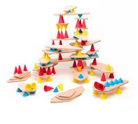 OPPI - PIKS - Kit éducation - Jeu éducatif en Bois et Silicone - Jeu d'éveil - Motricité - Jeu de Construction - 3-12 Ans - avec livret d'instructions - 128 Pièces, Noir