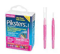 Piksters Interdental Brushes - pour se brosser les dents (40 Pack, Size 00 (Pink))