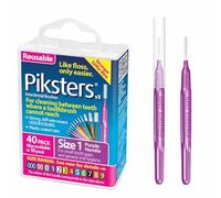Piksters Interdental Brushes - pour se brosser les dents (40 Pack, Size 1 (Purple))