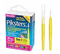Piksters Interdental Brushes - pour se brosser les dents (40 Pack, Size 3 (Yellow))