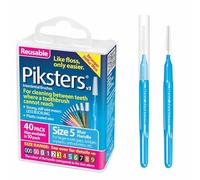 Piksters Interdental Brushes - pour se brosser les dents (40 Pack, Size 5 (Blue))