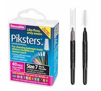 Piksters Interdental Brushes - pour se brosser les dents (40 Pack, Size 7 (Black))