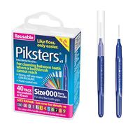 Piksters Lot de 40 brosses interdentaires taille 000 pour interdentaires extrêmement serrés et fins - Poils souples pour enlever la plaque dentaire - Sans danger pour les appareils dentaires