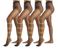 PIKY PACK 4 Paires Collant de Contention Femme 40 DEN, Collants Voile avec Compression Moyenne 8 mm/Hg, Tailles S-XL (FR/ES, Alpha/lettres, S, M, Taille normale, Taille normale, Noir)
