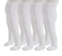 PIKY PACK 4 paires de collants microfibre pour bébé, collants nouveau-né 40 deniers, 3-24 mois, fabriqués en Italie (FR/ES, Âge, 3 mois, 4 Paires Blanches)
