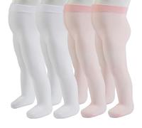PIKY PACK 4 Paires de Collants Transparents pour Fille 20 DEN, Collants Couleur Unie pour Fille, de 2 à 14 ans, Fabriqué en Italie (FR/ES, Âge, 4 ans, 6 ans, Taille normale, Ros Blanc)