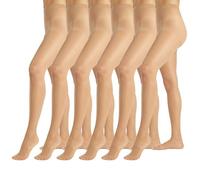 PIKY PACK 6 PAIRES Collants Femme 20 DEN, Collants Transparents, Collants Invisibles, Effet Satin (FR/ES, Alpha/lettres, M, Taille normale, Naturel)