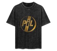 Pil Public Image Limited Logo Post Punk Alternative John Lydon Black T-Shirt Printed Tee Graphic Top for Men Unisex Shirt 3XL