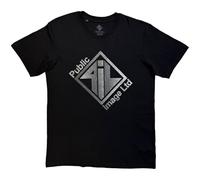 Pil Public Image Ltd Brushed Steel Logo and Text T Shirt