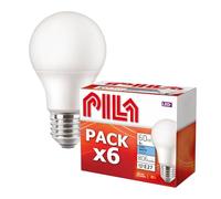 PILA Pack de 6 ampoules LED E27, 8 W (= 60 W), lumière blanche neutre (4000 K), 806 lumens, non dimmable, CRI80, durée de vie de 15 000 h
