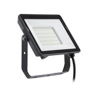 PILA Projecteur LED d'extérieur, 50 W, non dimmable, lumière blanche neutre (4000 K), 4750 lumens, optique symétrique en verre trempé, aluminium, IP65, IK06, classe I, 35 000 h vie utile, câble 60 cm