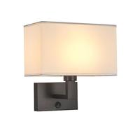 Pilanp Applique murale moderne avec interrupteur Applique murale d'intérieur avec abat-jour en tissu Lanterne murale rustique Lampes murales de chevet pour chambre à coucher Salon Hôtel Salle d'étude