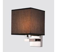 Pilanp Appliques murales en tissu rustique en métal chromé avec abat-jour en tissu de lin, lampes murales pour couloir, chambre à coucher, salon, salle de bain, escalier