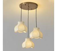 Pilanp Lampe à Suspension Triple Vintage du Milieu du siècle, lustres E27 Modernes avec Abat-Jour en Tissu, luminaire Suspendu à 3 lumières pour Salon, Salle à Manger, Cuisine, îlot