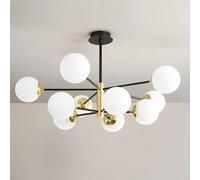 Pilanp Lustres d'intérieur Lustre de Plafond en Verre sphérique éclairage du Milieu du siècle Moderne E27 plafonnier Salon Salle à Manger Chambre Cuisine plafonniers