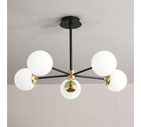 Pilanp Lustres en Verre sphériques intérieur E27 plafonnier Milieu du siècle Morden 5 lumières Lustre de Plafond éclairage pour Salon Salle à Manger Chambre Cuisine