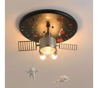 Pilanp Plafonnier créatif Astronaute Plafonnier Enfant thème Espace Chambre de Jeux Chambre d'enfant Décoration Chambre de garçon Plafonnier encastré E14*2 Plafonnier Pépinière Lumière