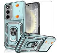 Pilaru Coque pour Samsung S25 Plus/S24 Plus avec coque coulissante pour appareil photo, béquille intégrée et 2 protecteurs d'écran | Protection double couche antichoc de qualité militaire pour Galaxy