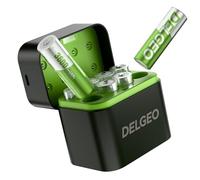 Pilas Recargables Lithium AA 8 Pack avec Chargeur,3600mWh de Haute Capacité Batterie au AA Lithium,1,5V Sortie Constante,Batterie Li-ION Double A Longue Durée de Plus de 2000 Cycles