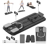 Pilates Board Maison,Pilates Reformer Multifonctionnelle,Planche Pilate Pliable avec Machine à Ski, Push up et Corde de Tension,Roue Abdominale Rebond Automatique, Kit Reformer Pilates
