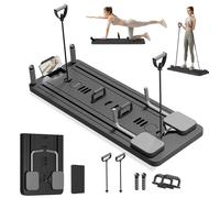 Extralink Pilates Reformer - Planche Pilatee Pliable, 6 en 1 Multifonctionnel - Bandes de Résistance & Rebond Automatique - Minuterie LCD et Support pour Téléphone - Portable, Compact et Stable, Noir