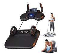 Pilates Board, Planche Pilates Reformer 6-en-1, Équipement De Gym À Domicile Avec Roue Abdominale Automatique, Gainage, Pompes Et Bandes De Résistance, Support Téléphone & Charge Maximale 150kg