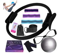 Pilates Essentials Kit for Women, Home Pilates Kit Better Me, 3 Set Exercise Resistance Bands-Booty Bands/Figure 8 Resistance/Yoga Bands for Stretching (11pcs-Black)