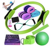 Pilates Essentials Kit for Women, Home Pilates Kit Better Me, 3 Set Exercise Resistance Bands-Booty Bands/Figure 8 Resistance/Yoga Bands for Stretching (11pcs-Green)