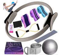 Pilates Essentials Kit for Women, Home Pilates Kit Better Me, 3 Set Exercise Resistance Bands-Booty Bands/Figure 8 Resistance/Yoga Bands for Stretching (11pcs-Gray)