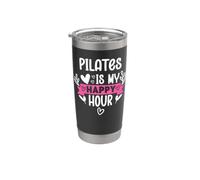 Pilates is My Happy Hour Pilates Sayings Pilates Instructor Gobelet isotherme en acier inoxydable double paroi