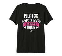 Pilates is My Happy Hour Pilates Sayings Pilates Instructor T-Shirt Haut de Gamme