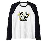 Pilates is My Happy Place, Cadeau Amusant pour Les Amateurs de Bien-être Manche Raglan