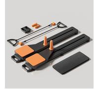 Pilates Reformer 8 en 1 amélioré avec planche d'exercice, équipement Pilates, exercices abdominaux,bandes de résistance, Gris