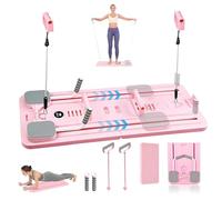 Pilates Reformer, machine de Pilates pour entraînement à domicile avec coudière et bandes de résistance, planche abdominale multifonction 4 en 1, compteur LED, pour la force du tronc et l'entraînement