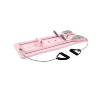 Pilates Reformer | Planche de Pilates | Planche multifonction | Charge de 300 lbs | Planche et rouleau abdominal | Minuterie et cordes de tension | Pliage | Pour ventre, dos et bras (rose)