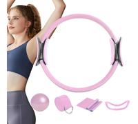 Pilates Ring for Women - Kit D'Entraînement Maison Complet, Anneau avec Bandes De Résistance | Accessoires Fitness Yoga, Équipement De Gymnastique avec Balle De Massage, Séance Stretching bienÊtre