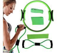 Pilates Ring Set - Anneau D'exercice, Bande De Résistance | Cercle D'expanseur De Poitrine, Outil D'étirement Du Butin, Équipement De Fitness Pour Les Cuisses De Jambes, Équipes D'entraînement De Pert