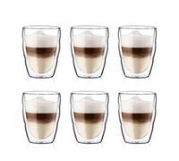 BODUM - 10484-10-12 - Pilatus - Coffret de 6 verres Thermo Double Paroi - 25 cl, Transparent