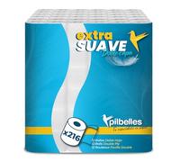 PILBELLES Papier Toilette Super Doux - 216 Roleaux - 2 Plis, Plus de 160 Feuilles par Rouleaux, Non Parfumé, 100% Cellulose Certifié Ecolabel